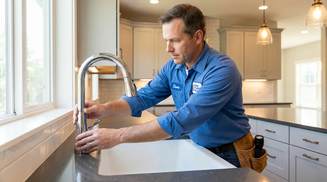 Kitchen faucet installation by Johns Plumbing LLC in Frenchburg